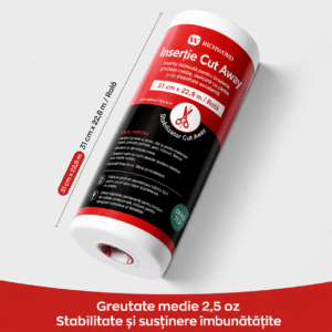 Inserție Cut Away Richword pentru Brodat – Rolă 31 cm × 23 m