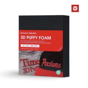 Burete 3D RICHWORD 3MM pentru Brodat – 31cm × 41 cm – Set 10 Bucăți, Negru